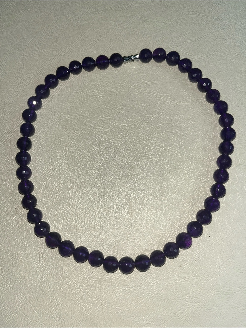 Faceted Amethyst-Bead Necklace in Deep Purple